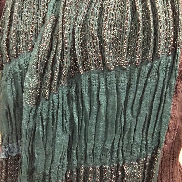 Turquoise & Silver Scarf - Picture 2 of 4